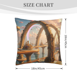 18x18英寸雙面毛絨奇幻景觀抱枕套