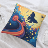 Housse de coussin en peluche recto-verso 18x18 pouces avec motif papillon et cœur