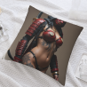 غطاء وسادة ناعم مزدوج الجوانب مقاس 18x18 بوصة بتصميم فتاة على الطراز الساموراي