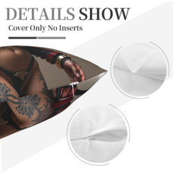 Copricuscino in peluche reversibile 18x18 pollici con motivo a ragazza stile samurai
