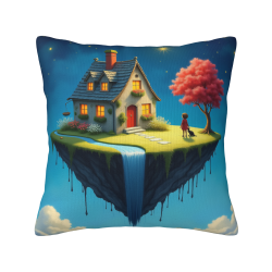 Funda de almohada de felpa doble cara de 18x18 pulgadas con patrón soñador