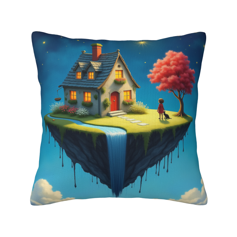 Funda de almohada de felpa doble cara de 18x18 pulgadas con patrón soñador