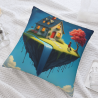 Funda de almohada de felpa doble cara de 18x18 pulgadas con patrón soñador