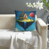 Funda de almohada de felpa doble cara de 18x18 pulgadas con patrón soñador