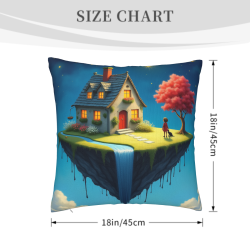 Funda de almohada de felpa doble cara de 18x18 pulgadas con patrón soñador