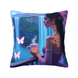 Housse de Coussin 'Joyeuse Fée de la Forêt Enchantée' - Okomall