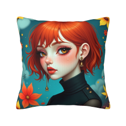 Housse de coussin en peluche imprimée recto-verso 18x18 pouces