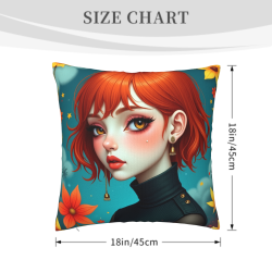 Housse de coussin en peluche imprimée recto-verso 18x18 pouces