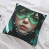 18x18 인치 더블 사이드 플러시 베개커버 (공상과학 소녀 패턴)