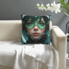 18x18 Inches Double - Sided Plush Pillowcase with Sci - Fi Girl Pattern
