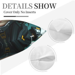 Funda de almohada de felpa reversible de 18x18 pulgadas con diseño de chica de ciencia ficción