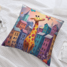 Funda de almohada de felpa reversible de 18x18 pulgadas con estampado de jirafa