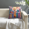 Copricuscino in peluche reversibile 18x18 pollici con motivo giraffa