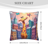 Copricuscino in peluche reversibile 18x18 pollici con motivo giraffa