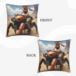 Coussin décoratif en peluche double face style science-fiction 45x45 cm