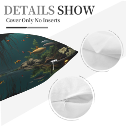 18x18 Inch Double - Sided Plush Throw Pillow Cover with Fantastic Underwater Tree Scene