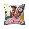 Funda de almohada de felpa doble cara de 18x18 pulgadas con diseño de hada