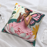 Funda de almohada de felpa doble cara de 18x18 pulgadas con diseño de hada