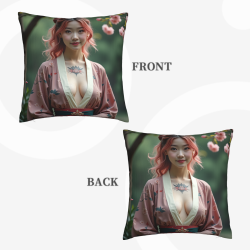 18x18英寸雙面毛絨美女圖案抱枕套