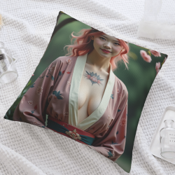 18x18英寸雙面毛絨美女圖案抱枕套