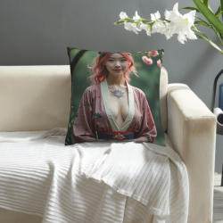 18x18英寸雙面毛絨美女圖案抱枕套
