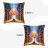 Housse de Coussin en Peluche 45x45 cm Motif Arbre de Bibliothèque Rêveur Double Face