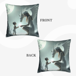 Coussin en peluche double face avec motif fantastique 36x36 cm