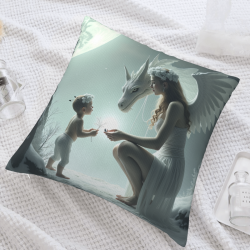 Coussin en peluche double face avec motif fantastique 36x36 cm