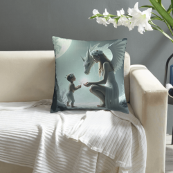 Coussin en peluche double face avec motif fantastique 36x36 cm