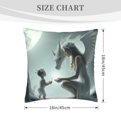 Coussin en peluche double face avec motif fantastique 36x36 cm