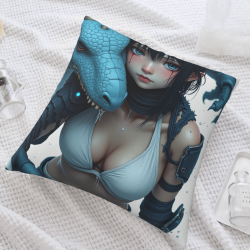 Coperte per Cuscini Morbidi a Doppio Lato 45x45 cm con Motivo di Ragazza Anime e Drago