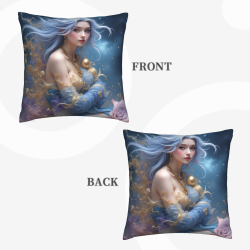 Cuscino Imbottito Stampato Doppio Lato 18x18 Pollici - Dea Onirica