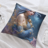 Housse de Coussin en Peluche Imprimée 45x45 cm - Déesse Rêveuse