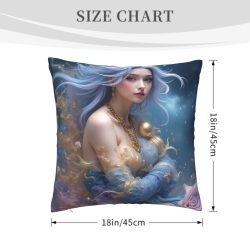 Cuscino Imbottito Stampato Doppio Lato 18x18 Pollici - Dea Onirica