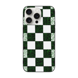 iPhone 15/Pro/Max 棋盤格手機殼 - 復古潮流 - okomall