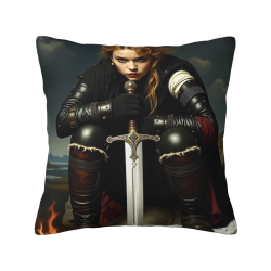 Fodera per cuscino in peluche doppia faccia 18x18 pollici con motivo cavaliere