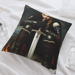 Funda de almohada de felpa de doble cara de 18x18 pulgadas con diseño de caballero