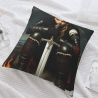 Housse de coussin en peluche double face 18x18 pouces avec motif de chevalier