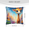 18x18 Inch Double - Sided Plush Cartoon Giraffe Pillowcase