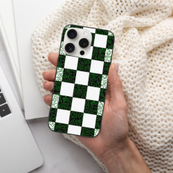 iPhone 15/Pro/Max 棋盤格手機殼 - 復古潮流 - okomall