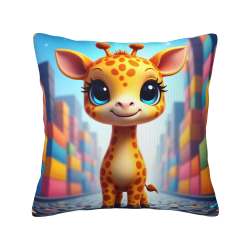 Funda de Almohada de Felpa Reversible (Jirafa Adorable)