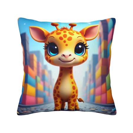 Funda de Almohada de Felpa Reversible (Jirafa Adorable)