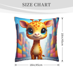 Funda de Almohada de Felpa Reversible (Jirafa Adorable)