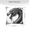 18x18in Double - Sided Plush Pillowcase - Black Dragon Pattern