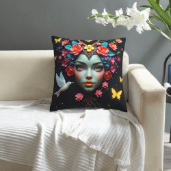 Housse de coussin Fille de la forêt enchantée - OkOmall