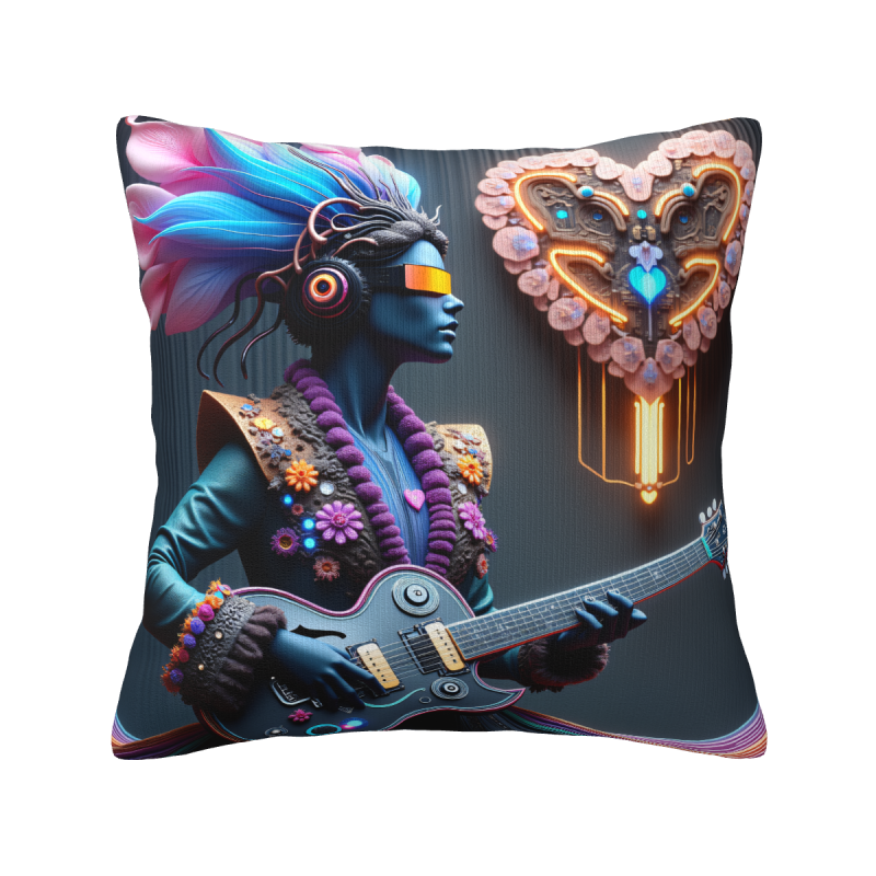 Funda de Almohada de Felpa Reversible - Diseño Musical Moderno