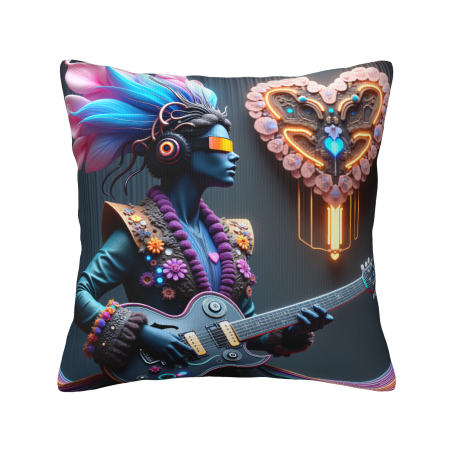 Funda de Almohada de Felpa Reversible - Diseño Musical Moderno