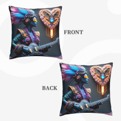 Double - Sided Plush Pillowcase - Trendy Music Pattern