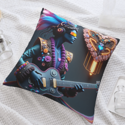 Funda de Almohada de Felpa Reversible - Diseño Musical Moderno