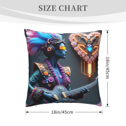 Double - Sided Plush Pillowcase - Trendy Music Pattern